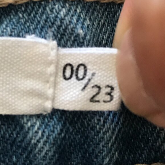 Cello Jean Women 00/23 Blue High Rise Distressed Destroyed Button Fly Preppy - Picture 4 of 14